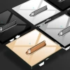 86-type toggle reset light tap switch socket package tempered glass black five-hole panel gray gold socket details Picture